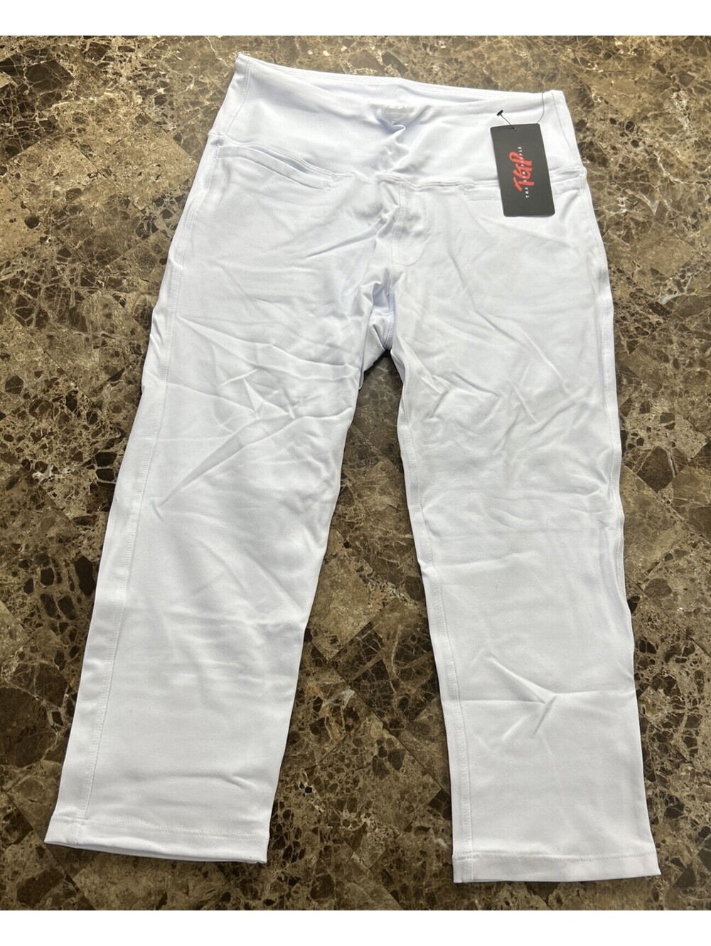 TGP capri women's athletic pants white yoga m medium gym Activewear